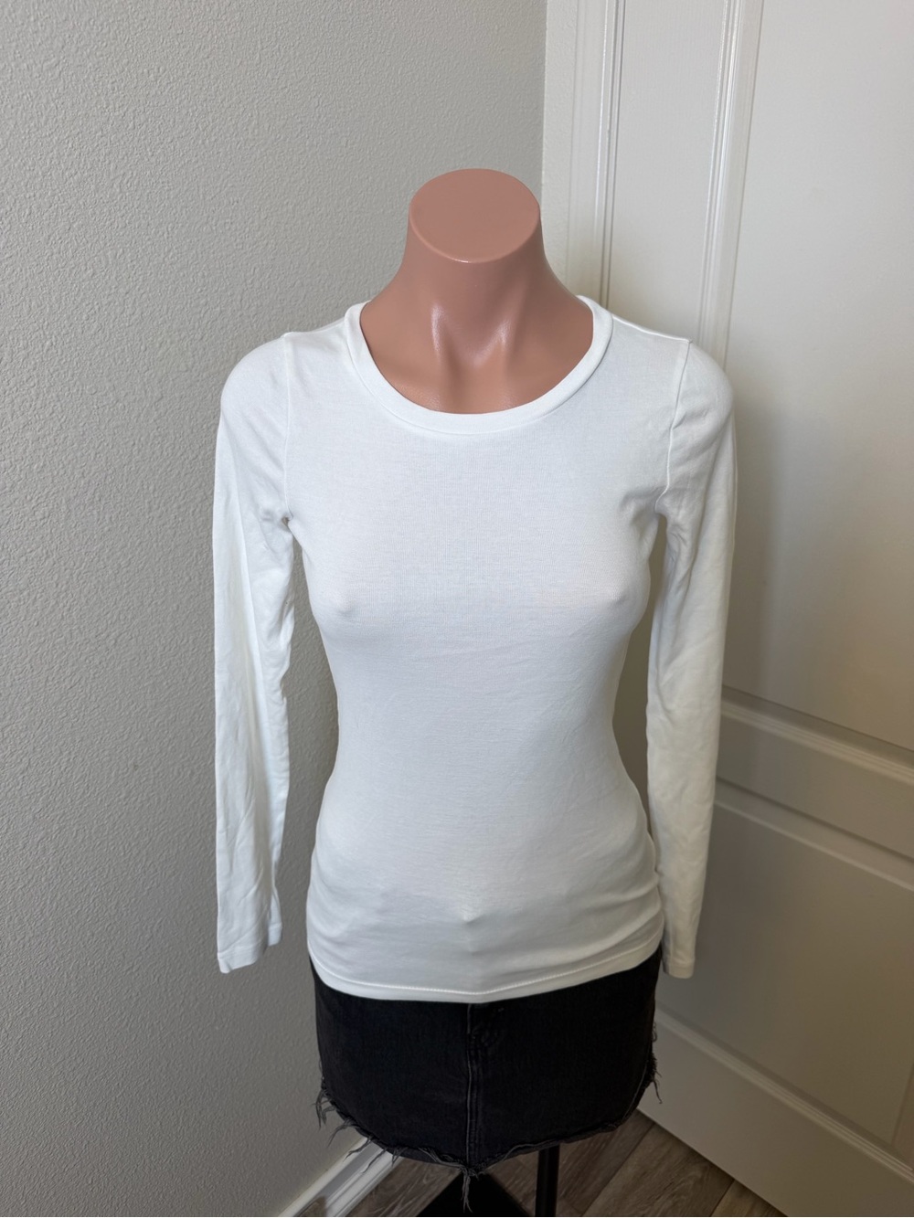 J. Crew White Long-Sleeve Crewneck Tee